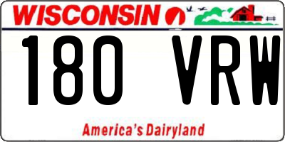 WI license plate 180VRW