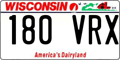 WI license plate 180VRX