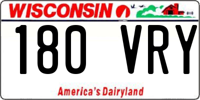 WI license plate 180VRY
