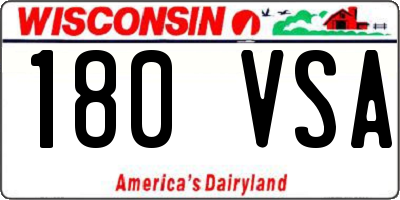 WI license plate 180VSA