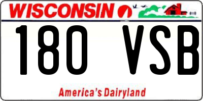 WI license plate 180VSB