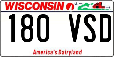 WI license plate 180VSD