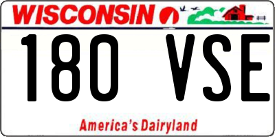 WI license plate 180VSE