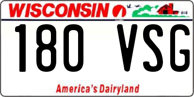 WI license plate 180VSG