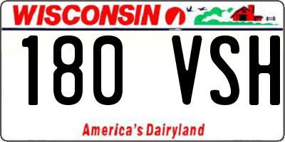 WI license plate 180VSH