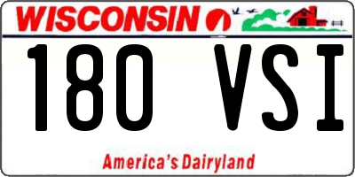 WI license plate 180VSI