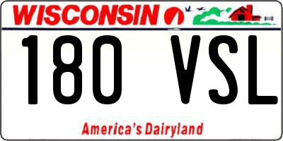 WI license plate 180VSL