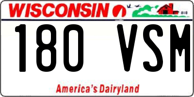 WI license plate 180VSM