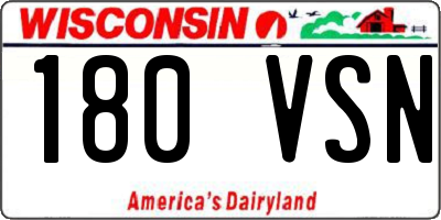 WI license plate 180VSN