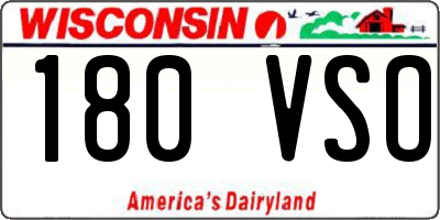 WI license plate 180VSO