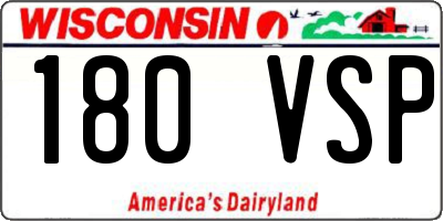WI license plate 180VSP