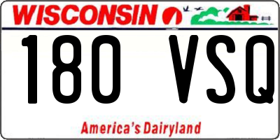 WI license plate 180VSQ