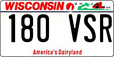 WI license plate 180VSR
