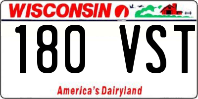 WI license plate 180VST