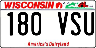 WI license plate 180VSU