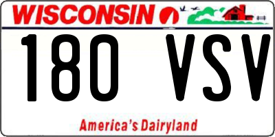 WI license plate 180VSV