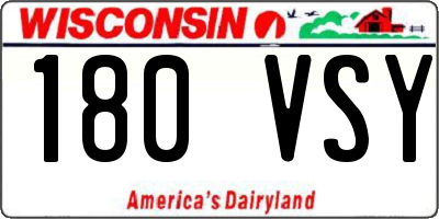 WI license plate 180VSY