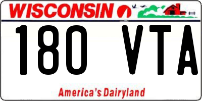 WI license plate 180VTA