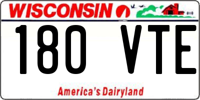 WI license plate 180VTE