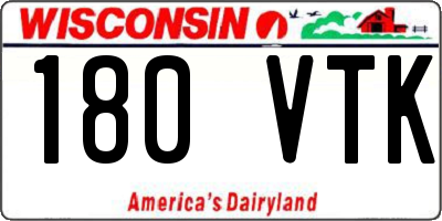 WI license plate 180VTK