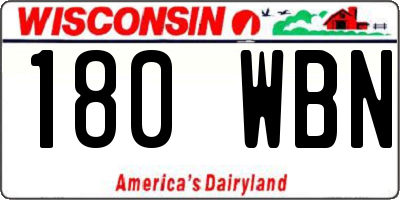 WI license plate 180WBN