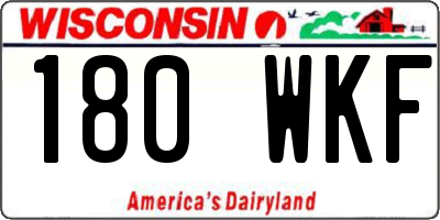 WI license plate 180WKF