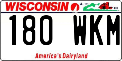 WI license plate 180WKM
