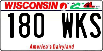 WI license plate 180WKS