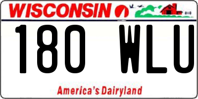 WI license plate 180WLU