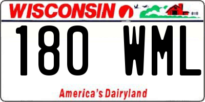 WI license plate 180WML