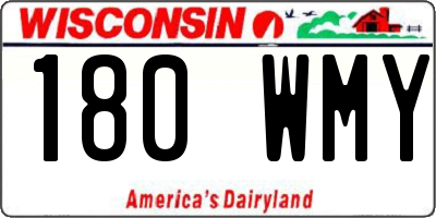 WI license plate 180WMY
