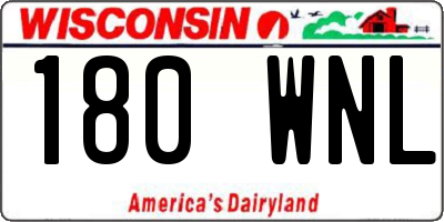 WI license plate 180WNL
