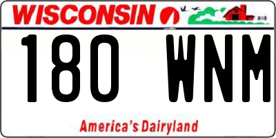 WI license plate 180WNM