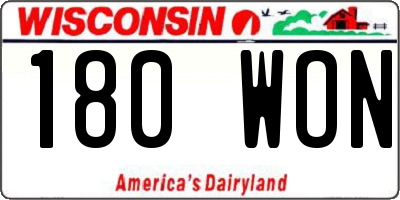 WI license plate 180WON
