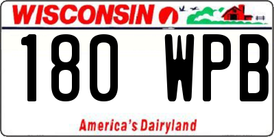 WI license plate 180WPB