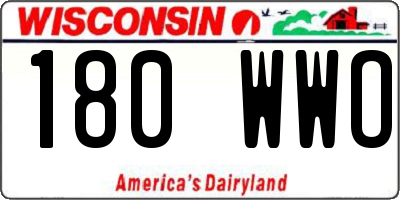 WI license plate 180WWO