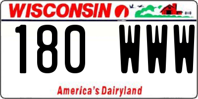 WI license plate 180WWW