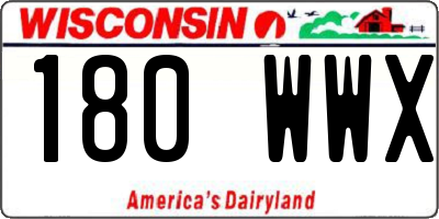 WI license plate 180WWX