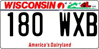WI license plate 180WXB