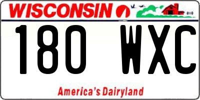 WI license plate 180WXC