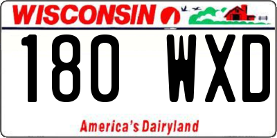 WI license plate 180WXD