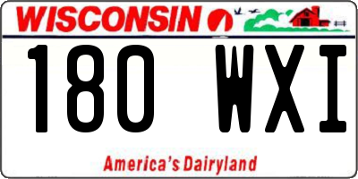 WI license plate 180WXI