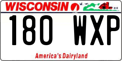 WI license plate 180WXP