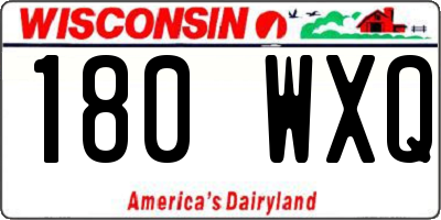 WI license plate 180WXQ