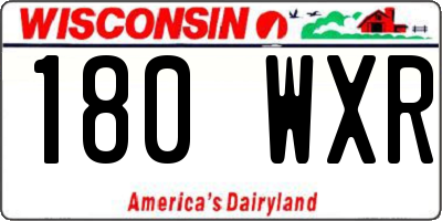 WI license plate 180WXR