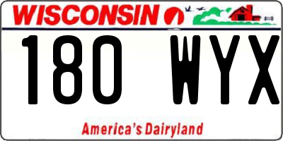 WI license plate 180WYX