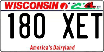 WI license plate 180XET