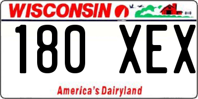 WI license plate 180XEX