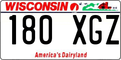 WI license plate 180XGZ