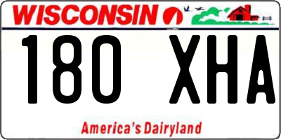 WI license plate 180XHA